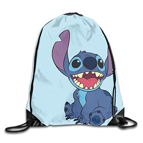 JHUIK Bolso con cordón Mochila Escolar mochilaMochila con Cute Stitch Mochilas de Hombro