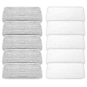QWORK® 10 Stück Dampfreiniger Ersatzbezüge, Waschbare Mikrofaser Pads, Kompatibel mit Vileda Steam XXL