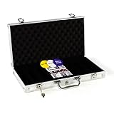 Pokerkoffer LEER für 300 Poker Chips inkl. Poker Zubehör mit 2 Sets Pokerkarten 5 Würfel Dealer Button Blinds Deutscher Anleitung Texas Holdem
