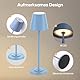 GOODEA LED Tischlampe Kabellos, 5500mAh Akku Tischleuchte mit 3 Höhen Verstellbar, 3 Farbten Dimmbare Wasserdichte Aluminium Touch Tischlampe für Esszimmer, Schlafzimmer, Terrasse [1er Set,Blau]