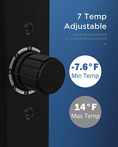 Upright Freezer - Compact Reversible Single Door Table Top Mini Freezer - Free Standing Freezing Machine with Removable Shelf for Office Dorm/Living Room/Apartment (Stainless-steel, 2.1 cu.ft)