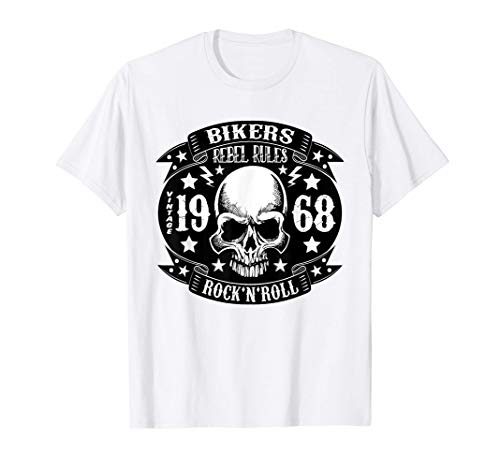 Rockabilly Hombre Mujer Ropa Calaveras Rock and Roll Moteros Camiseta