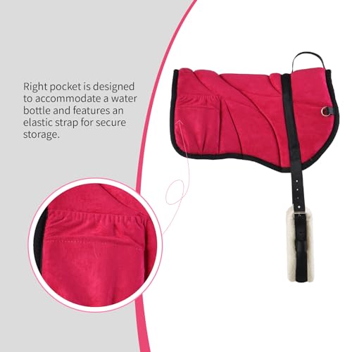 Image of Harrison Howard Ergonomically Designed Correct Bareback Pad with Side Pockets Extra Thick Center for Maximum Support Anti-Slip Bareback Pad Comes with Matching Girth