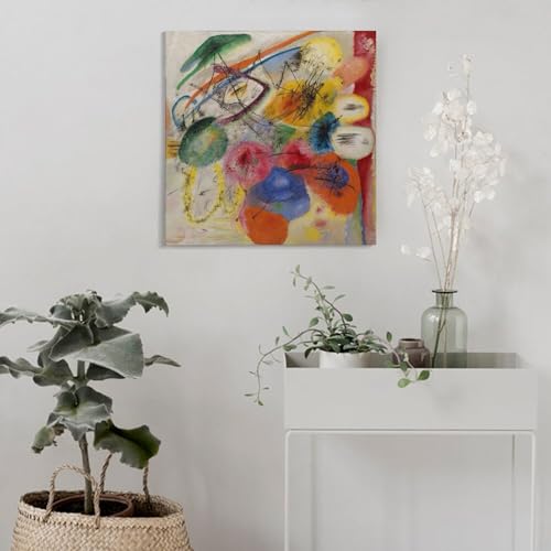 Peinture sur toile Kandinsky Black Lines I pour habiller un mur vide moderne 50x50 - 4