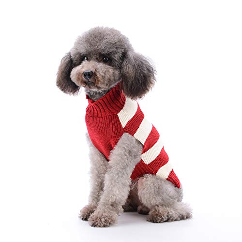 PETCARE Hundepullover Weihnachten Hund Rollkragenpullover Weihnachten Muster Strickwaren warme Haustier Pullover für Hundewelpen Party Puppy Geschenk für Hund