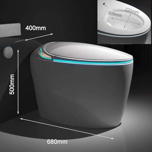 SouNor Inodoro Inteligente en Forma de Huevo con Bidé, Descarga Automática, Modos de Limpieza Variables, Luz Nocturna, Asiento de Apertura Automática y Cierre Suave, Secado por Aire Caliente, Blanco miniatura 5
