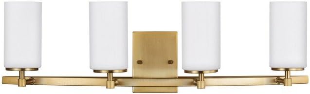 Generation Lighting 4-Light Alturas Contemporary Bath Fixture Wall Lamp Brushed Nickel 4424604EN3-962 | Bathroom Light Fixture for Home Decor | Wall Sconce Vanity Light Fixture and Bathroom Accessory