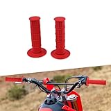 ZBGUN 2 PCS 22MM 7/8' Vehicle Handlebar Grips Protective Replacements, Soft Silicone Checkered Motorcycle Grip Hand Covers, Universal ATV Grips Accessories for Motorcycle Bike Scooter (Red)
