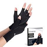 Copper Compression Gloves for Women Men, Fingerless Breathable & Moisture Wicking Arthritis Compression Gloves for Relieving Carpal Tunnel Aches, Rheumatoid Pains, Joint Swell