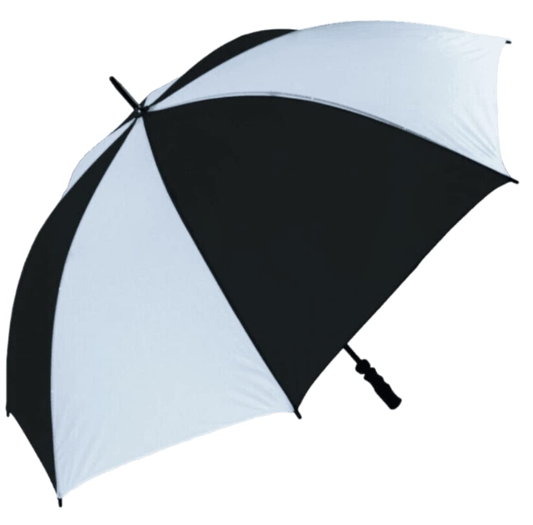 Papootz Black/White Golf Umbrella Fibreglass Football Umbrella 48 Inch Stormproof Manual