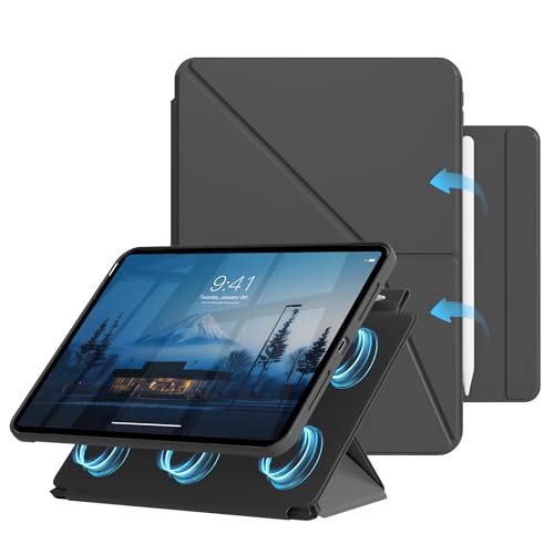 Étui magnétique pour iPad 11 anti-chute avec porte-stylet sécurisé