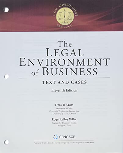 The Legal Environment of Business: Text and Cases (MindTap Course List)