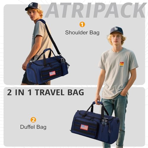 Tactical Gym Bag for Men, 60L Duffle Bag with Shoes Compartment for Travel by ATRIPACK - Used condition - Image 5