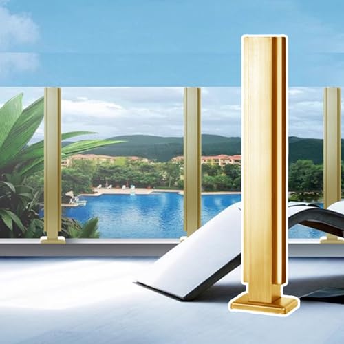 Garde-corps en verre en U doré pour stopper le vent sur un balcon