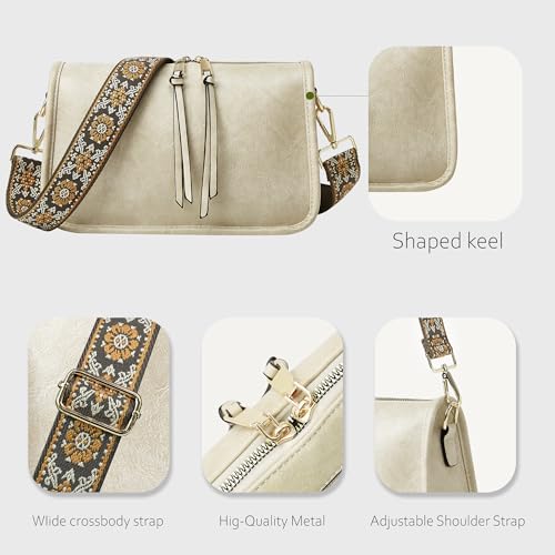 Image of Crossbody Bag for Women, Bohemian Vintage Purse with Wide Strap | Stylish Vegan Leather Design, Adjustable Shoulder Strap, Versatile for Daily Travel and Weekend, Ideal Gift Choice