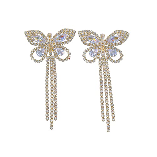 Sexy Butterfly Rhinestone Chest Body Jewelry Nipple Chain Festival Nipple Stickers Rhinestone Breast Cover Shiny Crystal Chest Stickers Accessories for Women (Gold) - Image 3