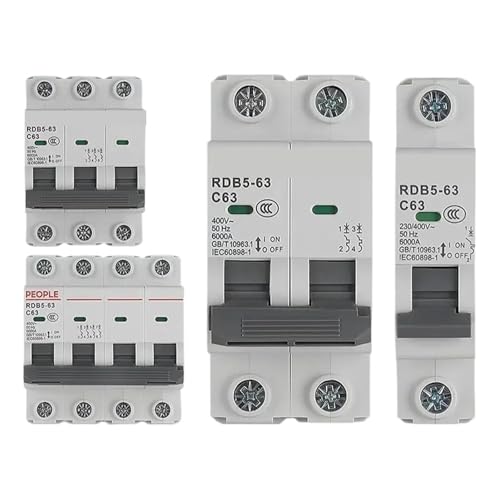 Disyuntor de 2 polos para cortocircuitos con montaje en riel DIN de 25A y 400V