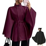 Style polyvalent : la veste cape courte d'automne et d'hiver est idéale pour un usage quotidien, les déplacements, le bureau, les fêtes. Elle s'associe facilement avec des jeans, des jupes, des pulls, des bottes ou des talons pour un style saisonnier sans effort