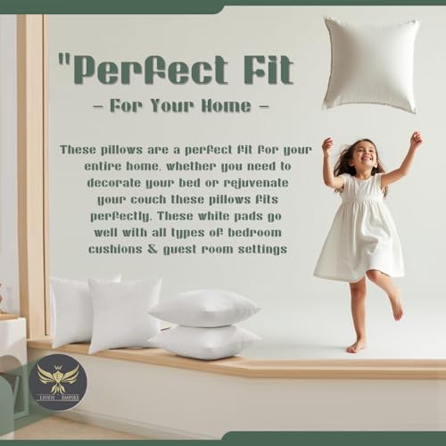 Cushion Inserts Pads (Pack of 2) 45 x 45 cm (18x18 Inches) - White Hollowfibre Bounce Back Cushion Inner - Plump Square Cushion Pads for Sofa, Couch & Decorative Pillow Fillers – Made in UK - Image 5