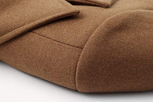 Image of chouyatou Men's Classic Notched Collar Double Breasted Wool Blend Pea Coat