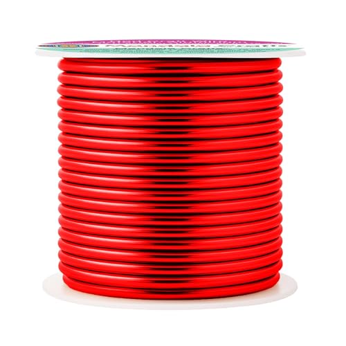 Image of Mandala Crafts 13 Gauge Red Anodized Aluminum Craft Wire, 60 FT | Colored, Flexible, Bendable, for Bonsai, Armature, Sculpting, Wire Wrapping, Jewelry Making, Weather & Tarnish Resistant