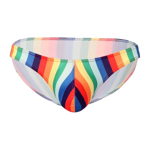 Men's Cotton Stripes Bikini Underwear Stretch Low Rise Ultra Soft Briefs