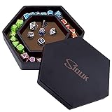 juego camello loco Construcción única: la bandeja de dados tiene un anillo exterior para 4 juegos de 28 dados poliédricos individuales, el área interior proporciona espacio para tirar los dados; la tapa también se puede utilizar como una segunda bandeja de dados