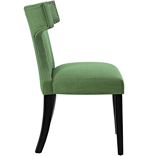 Modway Curve Mid-Century Modern Upholstered Fabric With Nailhead Trim In Kelly Green, One Chair #TOP4