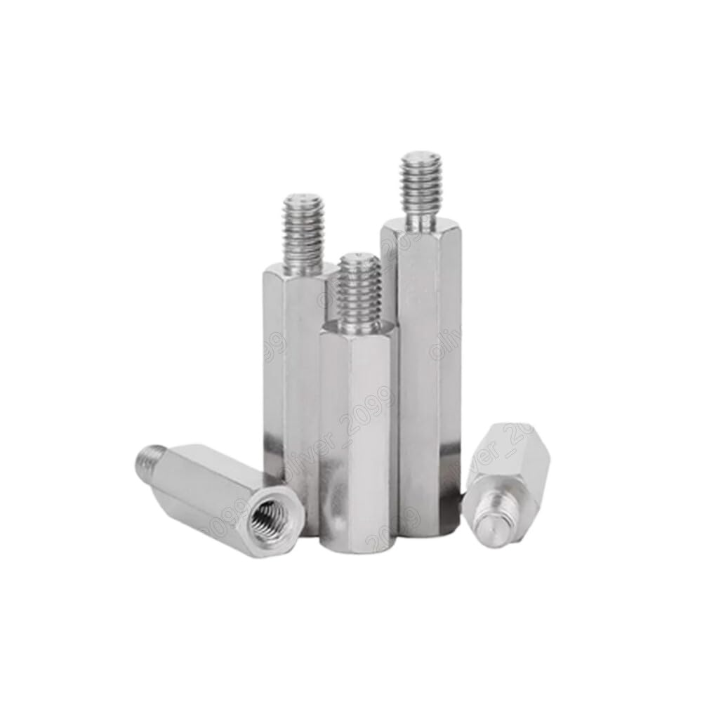 Male-Female 304 Stainless Steel Hex Column Standoff Support Spacer M2/M3/M4/M5/M6/M8/M10 (M8 x 100mm + 10mm, 2pcs)