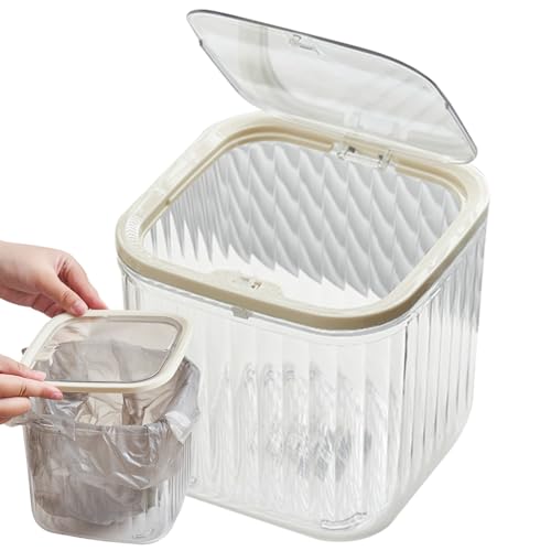 Genérico Organizador De Brochas De Maquillaje | Papelera Pequeña Transparente - Contenedor Claro Que Ahorra Espacio Para Baño Dormitorio Maquillaje Pinceles Papeles Desechos Bastoncillos