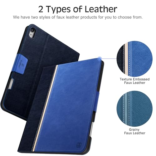 KingBlanc for iPad Air 13 inch Case (M4 2026/M3 2025/M2 2024) with Pencil Holder, Vegan Leather Protective Stand Cover, Auto Wake/Sleep, Angles for Viewing/Drawing, Supports Pencil Pro/(USB-C), Blue by KingBlanc - Image 9