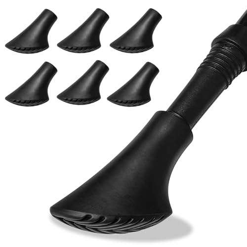 6 Pezzi Puntale Per Bastone,Gommini Bastoncini Trekking,Gommini Per Bastoni Trekking,Per Alpinismo,Escursionismo,Viaggi,Campeggio,Diametro 11Mm(Nero)