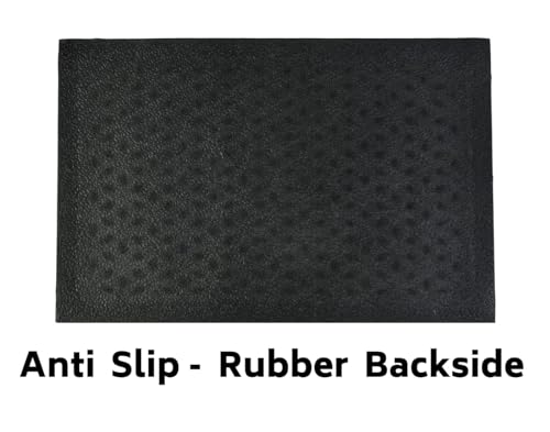 Image of Door Mat for Front Door - Indoor Outdoor Welcome Mat with Non-Slip Rubber Backing, Low Profile Dirt Trapper Doormat for Entryway, Porch - Heavy Duty, Easy to Clean, 40x60 cm