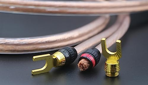 Cables de altavoz de cobre libre de oxígeno 10 AWG con enchufes banana y tipo Y para audio hifi 3