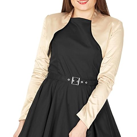 BlackButterfly Champagne Satin Long Sleeve Shrug Cover
