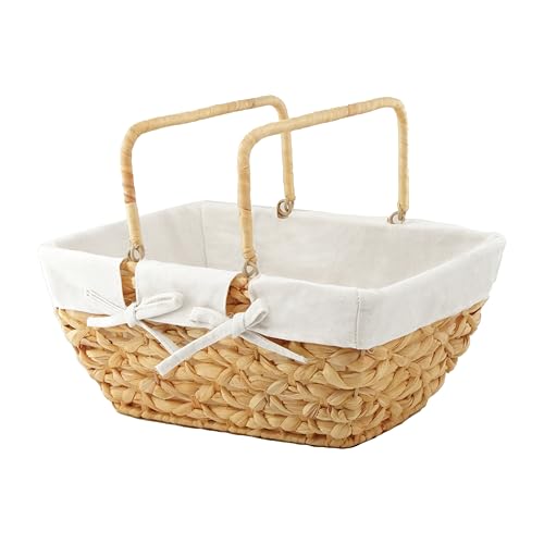 GYASVWU Wicker Picnic Baskets with Handles, Water Hyacinth Basket for