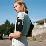 Bolsa de ombro para braçadeiras para celular, bolsa transversal pequena com zíper, faixa de braço, uso para corrida, caminhada, ciclismo (preto, 0,5 L)