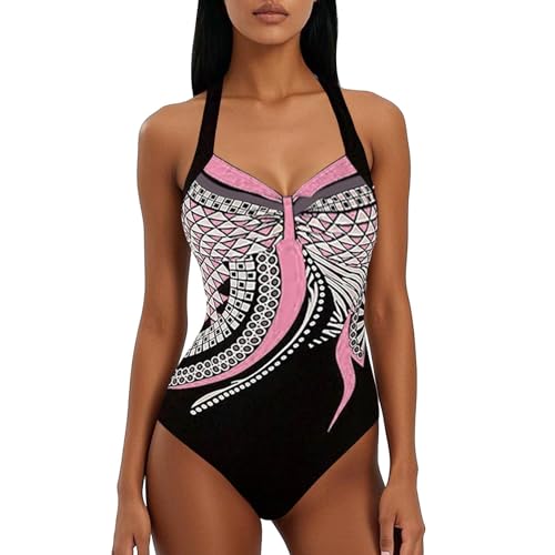 Bañador entero mujer con espalda descubierta y estampado veraniego para playa