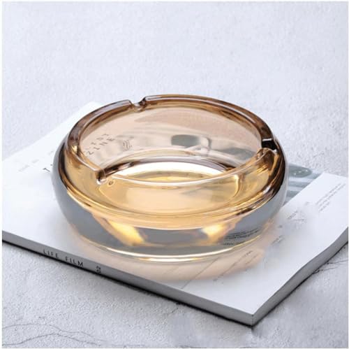 Rieort Cenicero de Cristal, Cenicero Transparente, Grandes ceniceros Interiores, Regalos para Hombres, ceniceros Ligeros de Lujo para el hogar