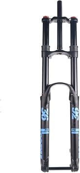 Downhill Mountain Bike Suspension Fork 26 27.5 29 Inch DH Bike Air Fork Travel 160mm Rebound Adjust Double Shoulder Front Fork Thru Axle 15x110mmBlue,26inch
