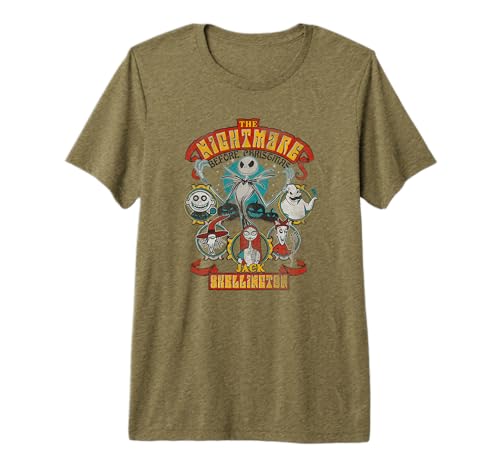T-shirt Disney Nightmare Before Christmas Fillmore graphisme vintage noir et blanc