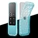 Fintie Protective Case for Apple TV 4K 5th, 4th Gen Remote- Casebot (Honey Comb Series) Shock Proof Semi-Transparent Silicone Cover for Apple TV Siri Remote Controller, Blue Glow in The Dark