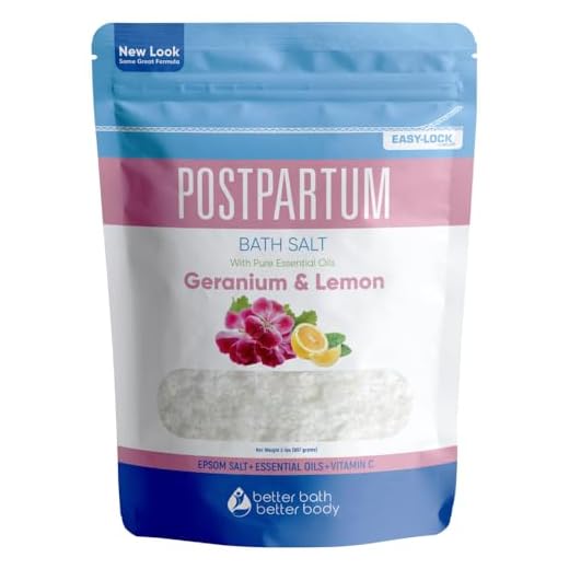 Postpartum Sitz Bath Soak (2 Lbs) Postpartum Care for New Moms Bath Salt with Essential Oils in Easy Press-Lock BPA-Free Pouch Made with Natural Ingredients Made in USA