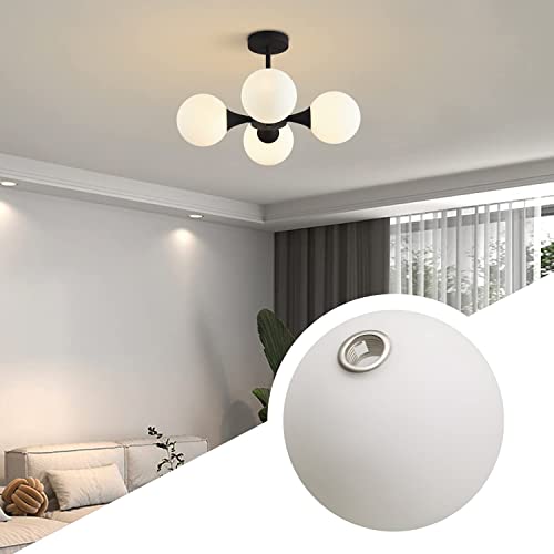 KCO Lighting Frosted White Glass Globe Shade Replacement Frosted White Glass Lampshade Cover for Light Fixtures Wall Sconces Chandelier Pendant Light, 5.9” Diameter