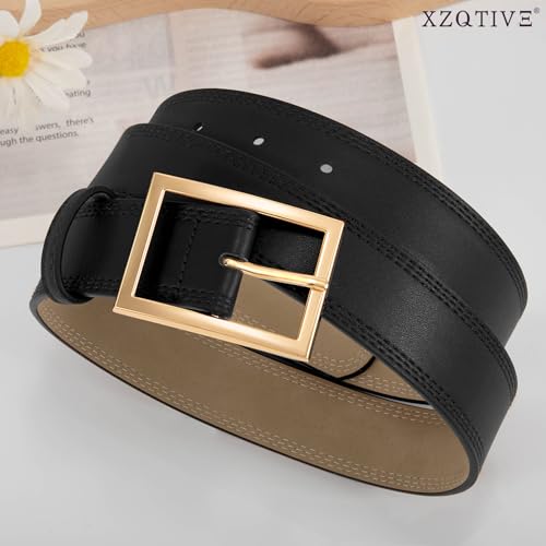 XZQTIVE Women Leather Belts for Jeans Pants Dresses Fashion Waist Belt for Women with Pin Buckle2