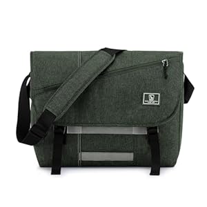 OIWAS Messenger Bag for Men, 15.6 Inch Laptop Crossbody Bags Women Casual Satchel Shoulder Bag College Travel Office Briefcase (15.6 Inch, Dark Green)