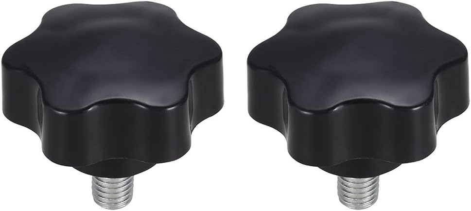 uxcell Clamping Screw Knob, 47mm Dia Plum Hex Shaped Grips Star Knob M10 x 16mm Male Thread, 2pcs, M10*16