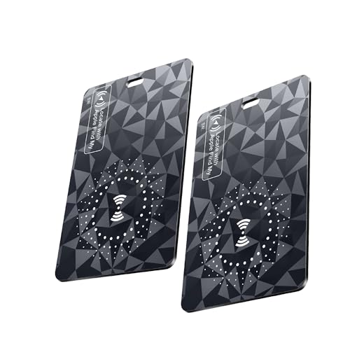 Ucard Lot de 2 cartes de suivi Bluetooth minces, fonctionne uniquement avec Apple Find My iOS, rechargeable, recherche de portefeuille et localisateur d'articles pour portefeuille, étiquette de bagage