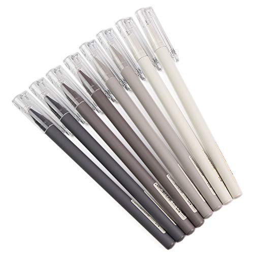 GANSSIA Vintage Design Gel Ink Pen Black Ink 0.5mm Gel Roller ball Pens Pack of 8 Pcs