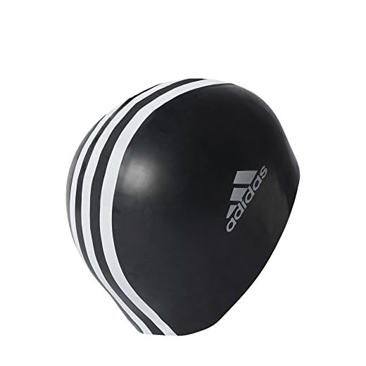 adidas Silicon 3 Stripes - Gorro de natación, color negro, talla Talla única